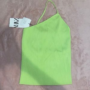 Neon Green One Shoulder Top